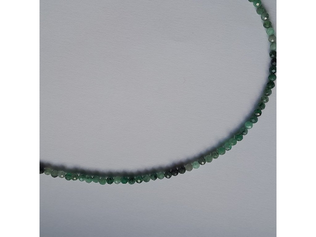 Halskette Smaragd/Emerald facettiert 4mm