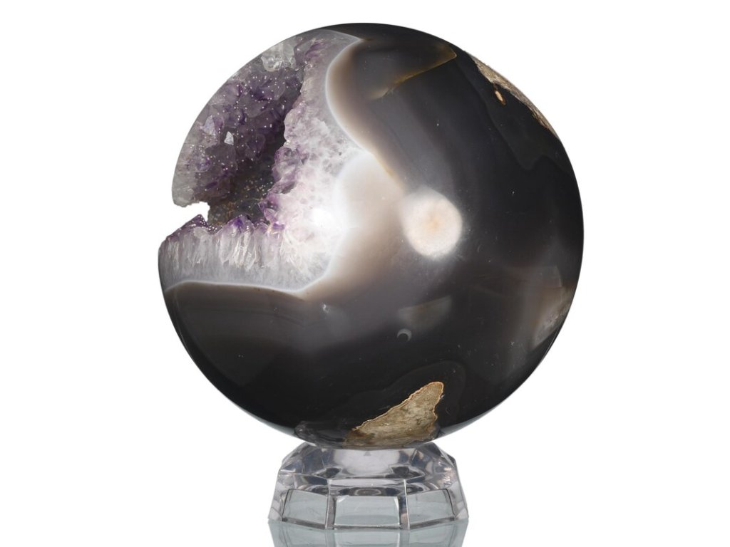 Koule Amethyst s Křistál s Achát extra  11cm