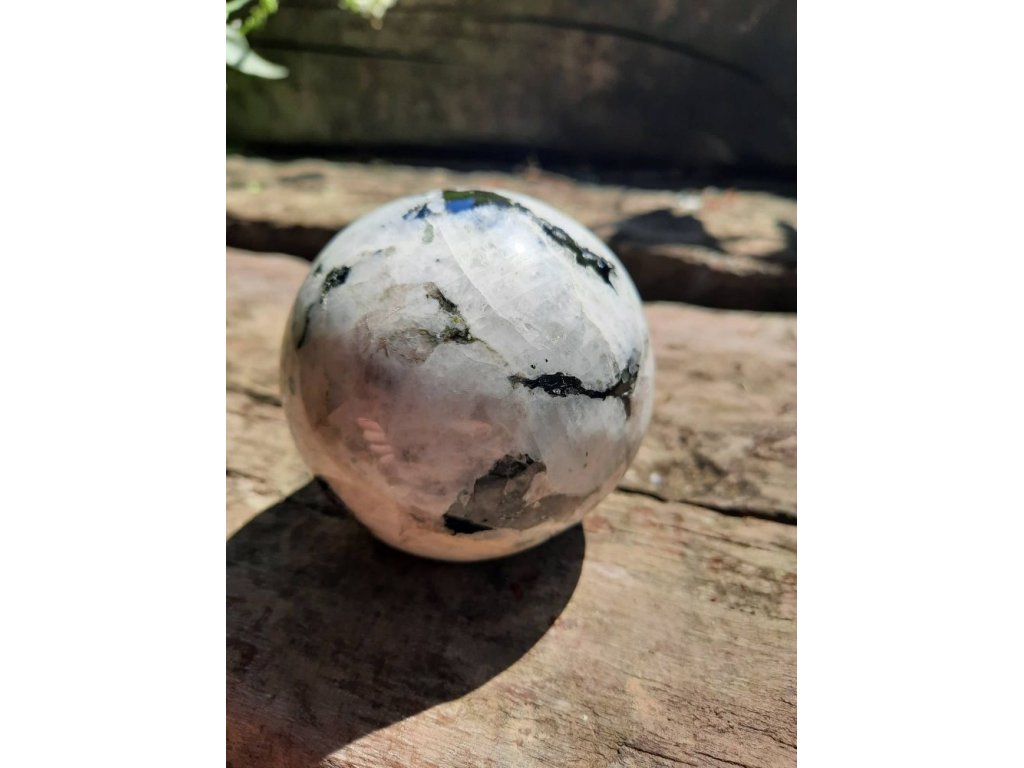 Koule/Sphere/Kugel Bily duhovy Labradorite/Rainbow 7/8cm velky/big one