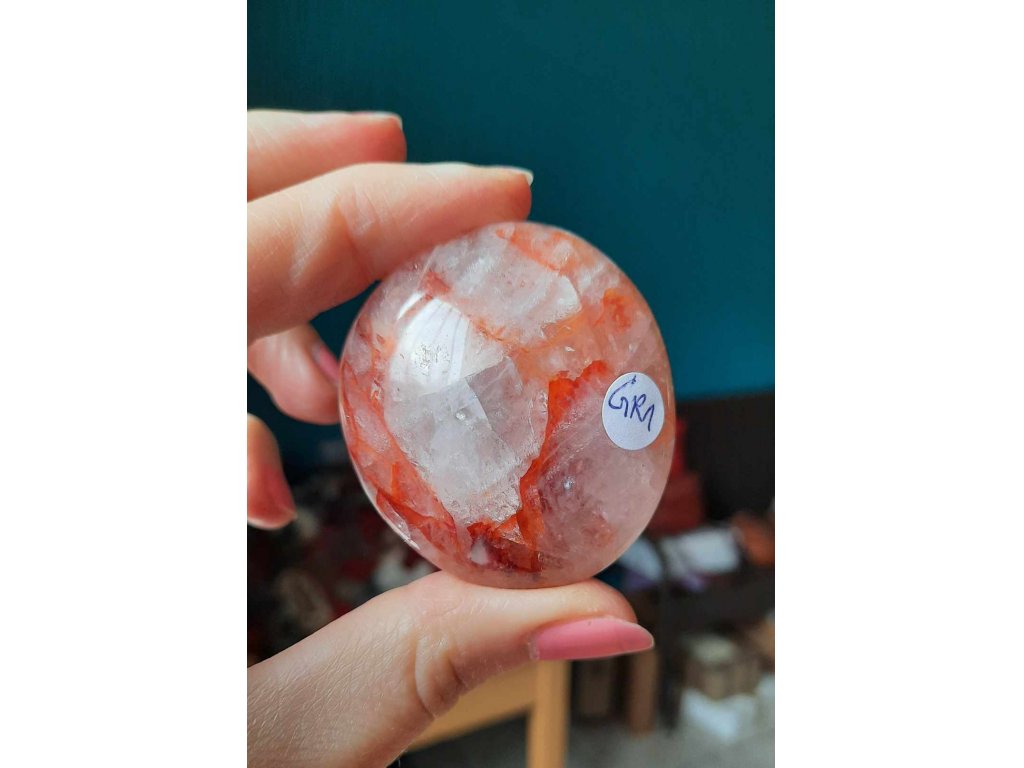 Red Healer Bergkristall mit Hematit inkluse  5cm Seltenheit 