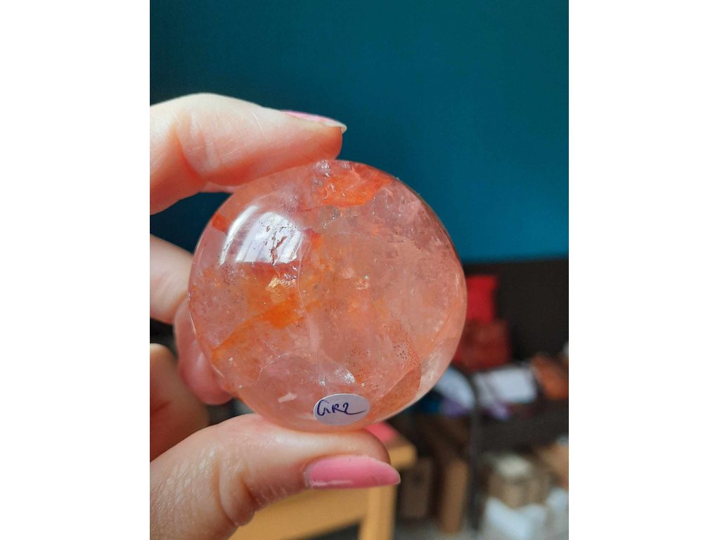Red Healer Bergkristall mit Hematit inkluse  5cm Seltenheit 