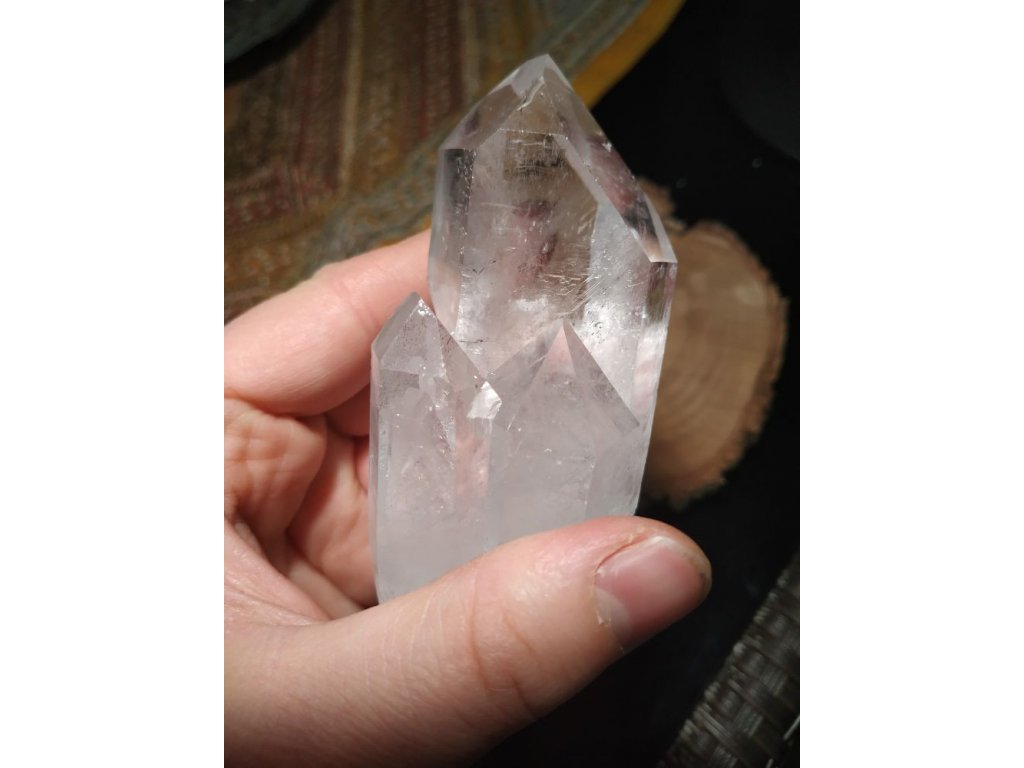 Křistál /Crystal/Bergkristall s 3 maly křistál/8cm
