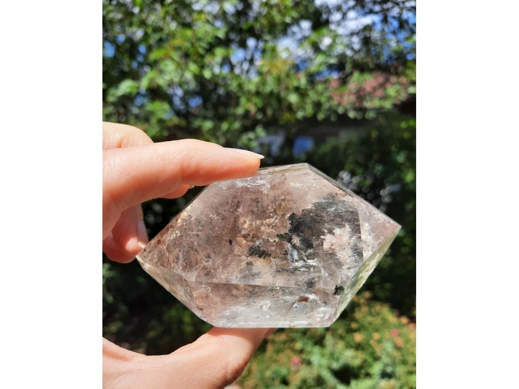 Kristall doppel spitze poliert mit inkluse rutil 10cm