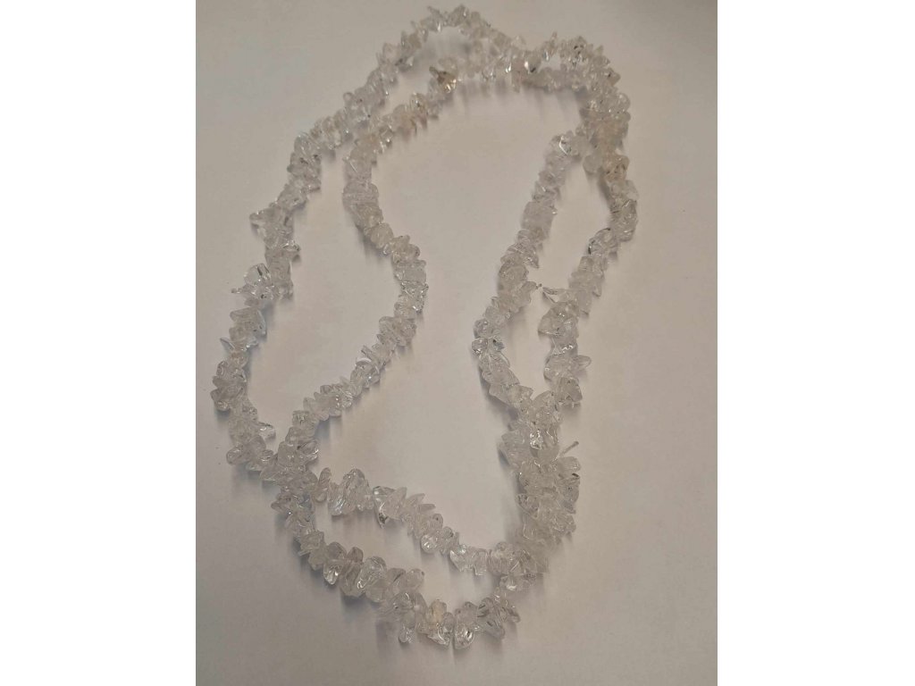 Crystal chip stone necklace 90cm