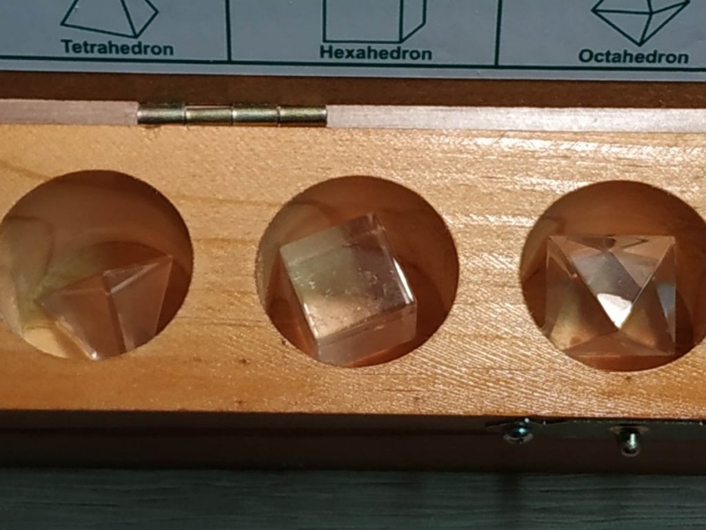 Crystal Platonic Grid Set Box 5 pieces with box