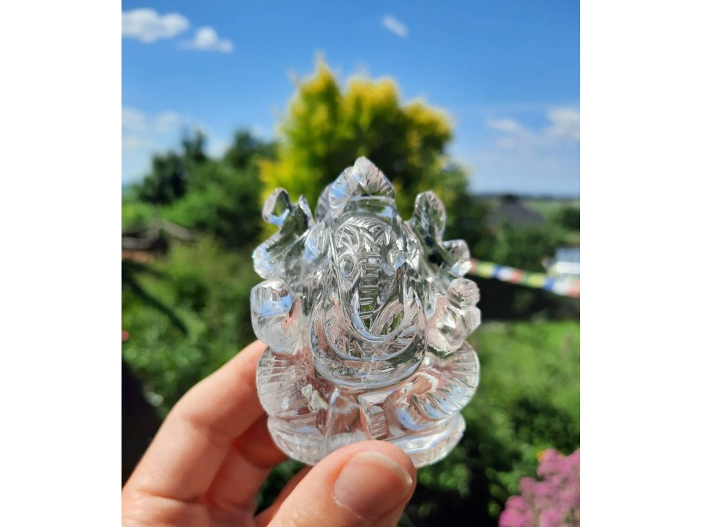 Křistálova Ganesha /Crystal/Bergkristall 5,5cm