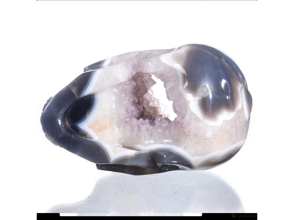 Schädel Amethyst mit Kristal und  Achat Geoda Extra 21cm