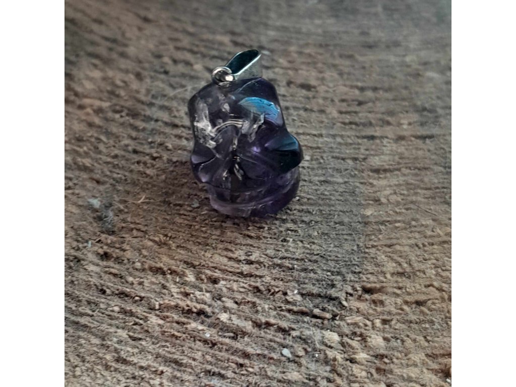 Lebka Amethyst střibro přivešek extra Majovy stil vzácny 1,5 cm extra