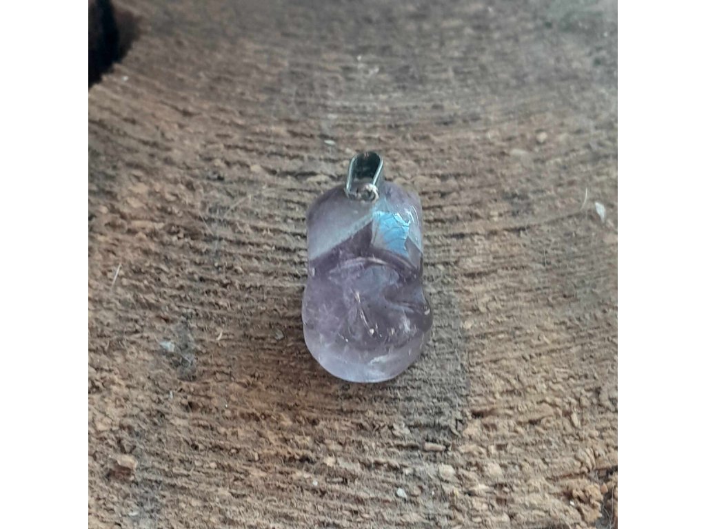 Lebka Amethyst střibro přivešek extra Majovy stil vzácny 2cm