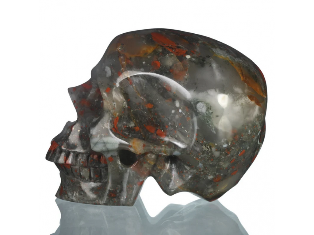 Skull Heliotrope/Chalcedon 12cm