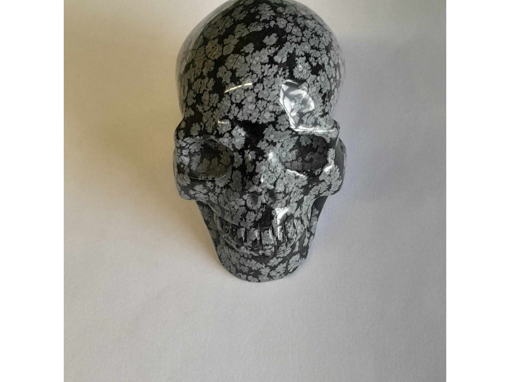 Lebka Obsidian vločka 5cm