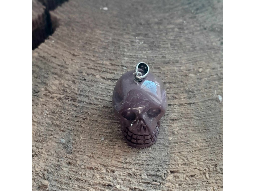 Silver hook Jasper mookaite 2cm skull