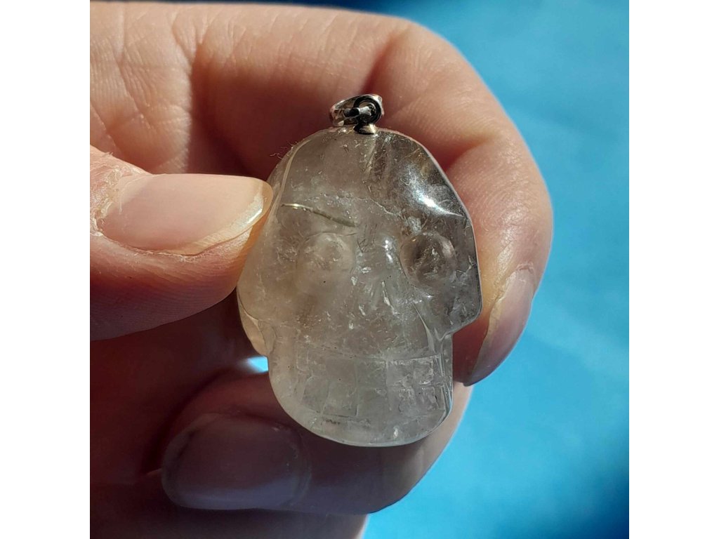 Skull Pendant routile quartz 2,5 cm rare