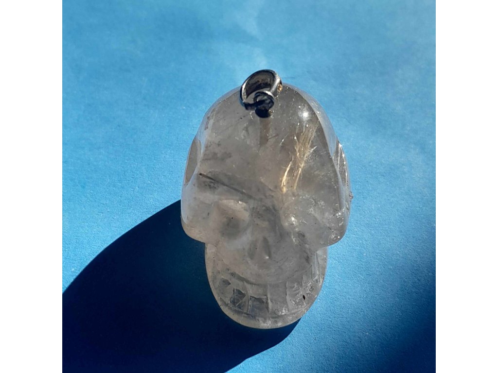 Skull Pendant routile quartz 2,5 cm rare