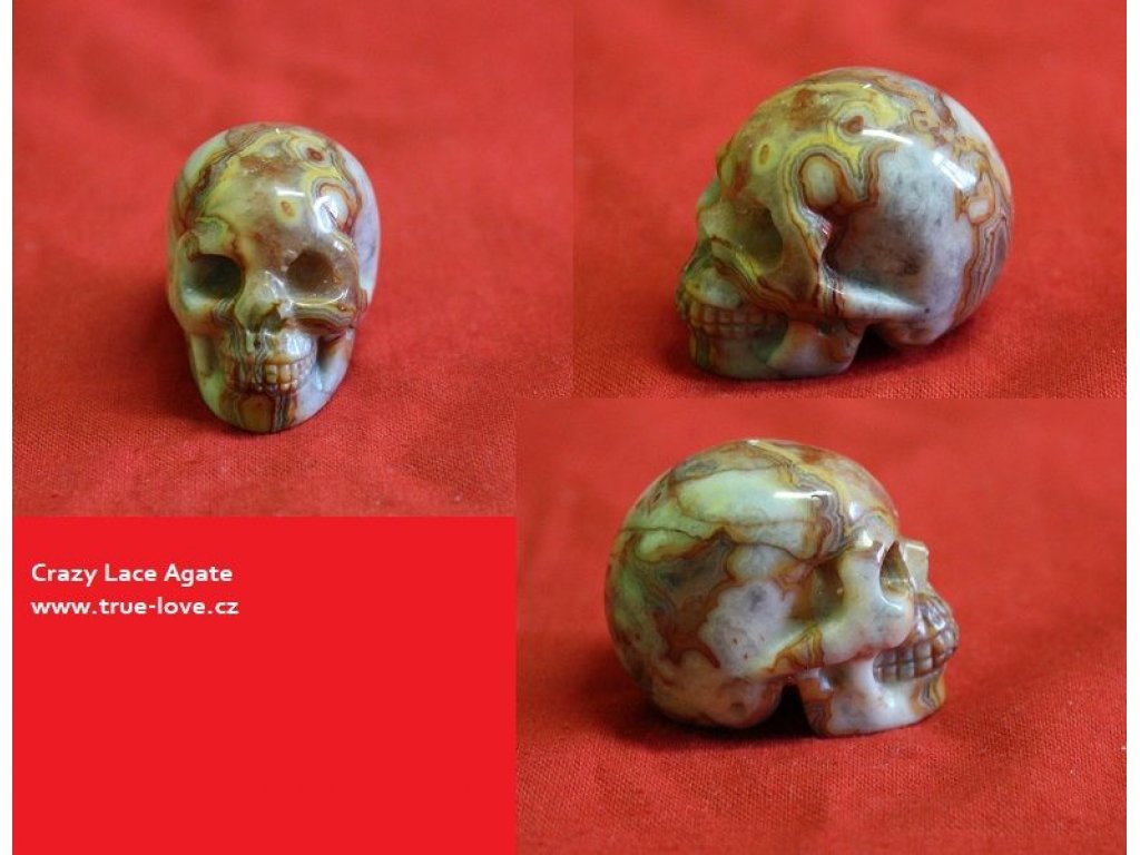 Lebka,Skull,Crazy lace /Achat /Agate 3cm