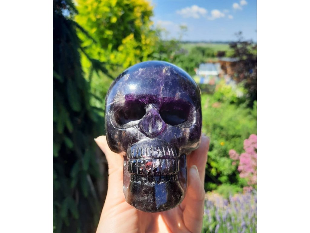 Skull Amethyst Dark extra 10cm XL