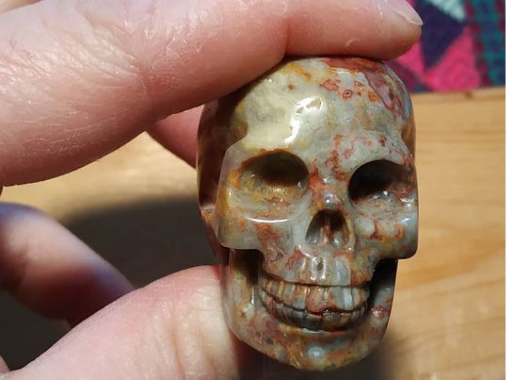 Skull Crazy Lace Agate  Realistik 4,5cm