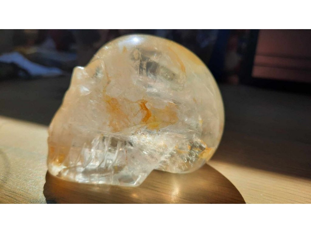Lebka /Skull/Schädel Golden Healer Crystal/Zlaty lečitel křistál 7cm
