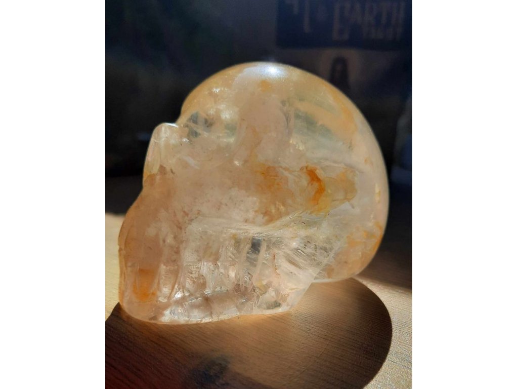 Schädel golden healer kristal mit eisen  7cm
