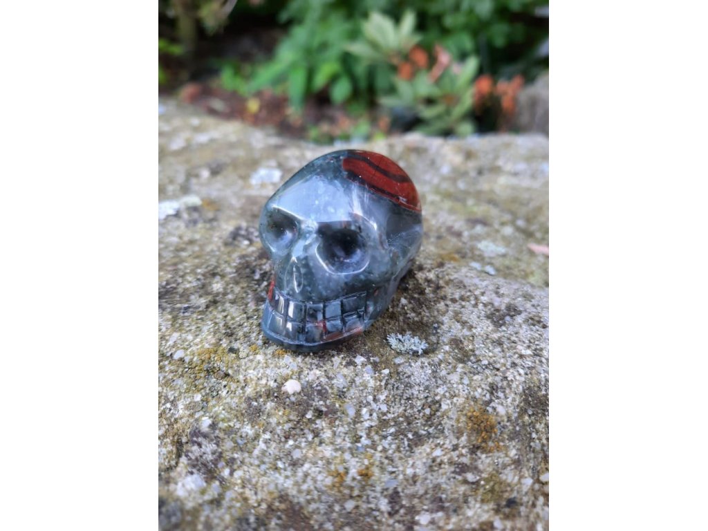 Special one new found stone Humminbird Agate with Red Jasper and Pyrite Skull inclusion.RARE