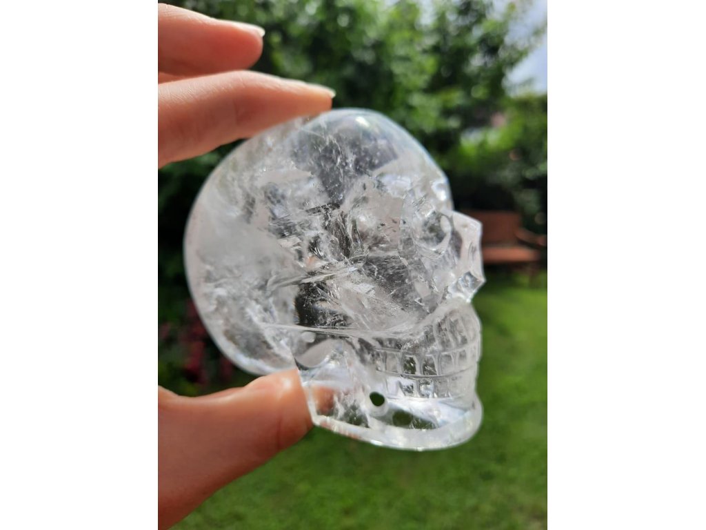 Kristal Schädel mit Regebogen 8cm