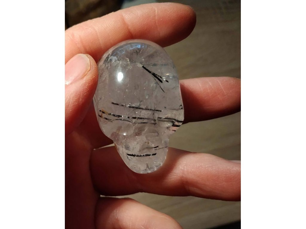 Kristal Schädel mit Turmalin Brazilianer 4cm