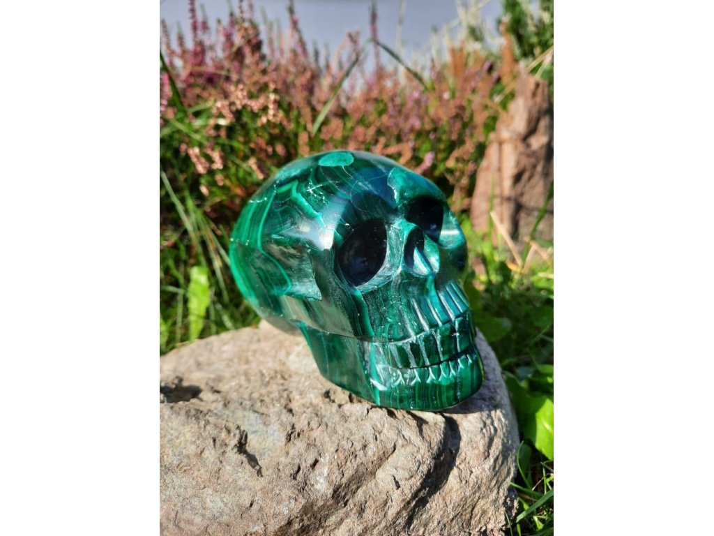 Skull Malachite XL 10cm extra