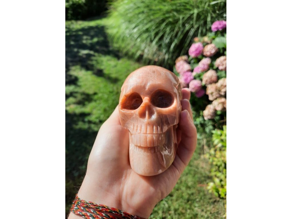 Lebka/Skull/Schädel Měšicni kámen/Moon stone/Mond Stein 10cm