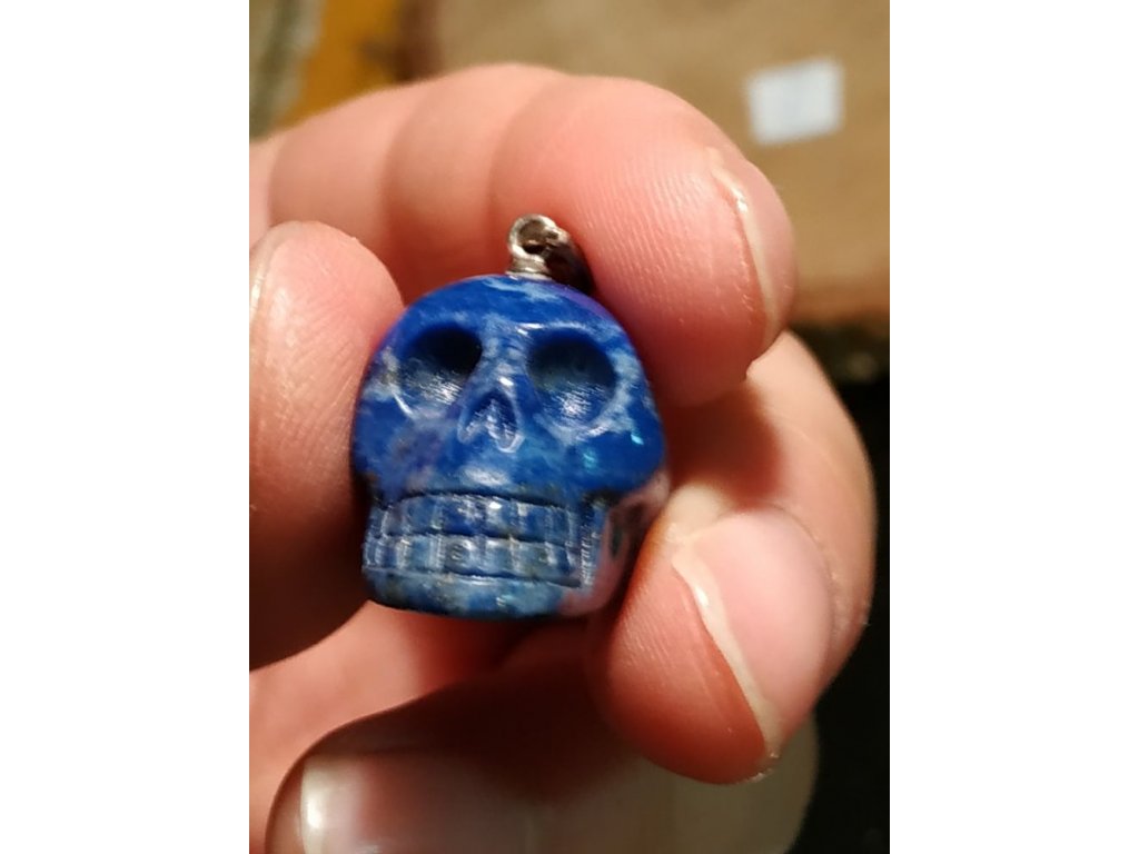 Skull silver pendant Lapis Lazuli 2-2,5cm