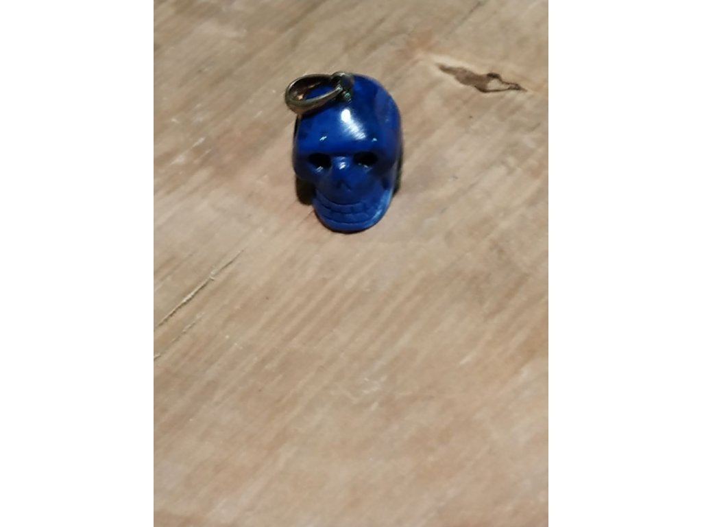 Lebka Přivešek střibro haček Lapis Lazuli1-1,5cm