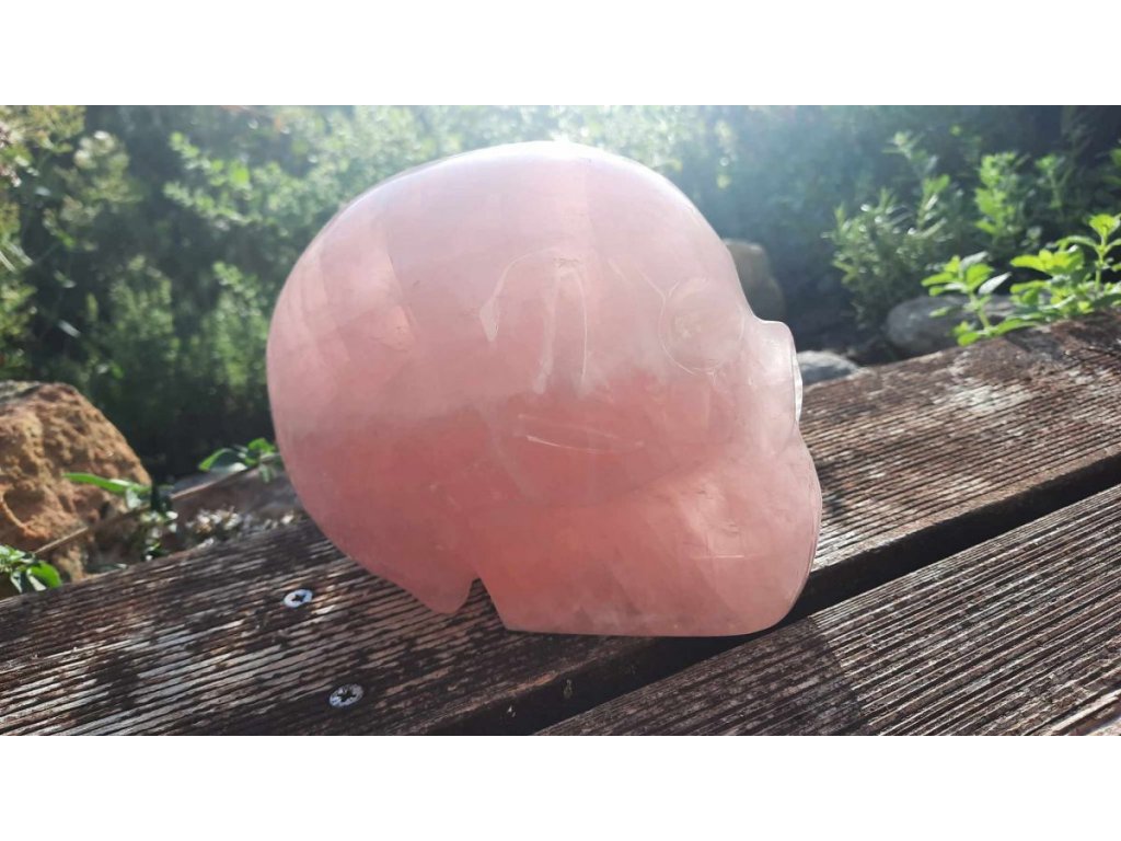 Skull Rosequartz big one 18cm EXTRA GEMMY