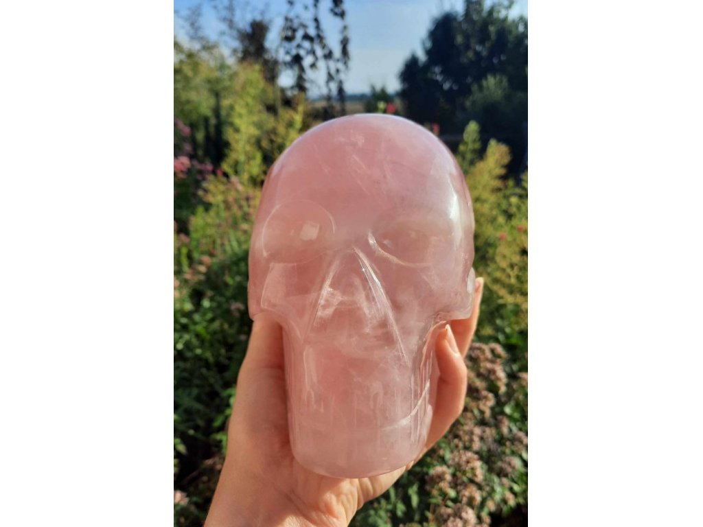 Skull Rosequartz big one 18cm EXTRA GEMMY