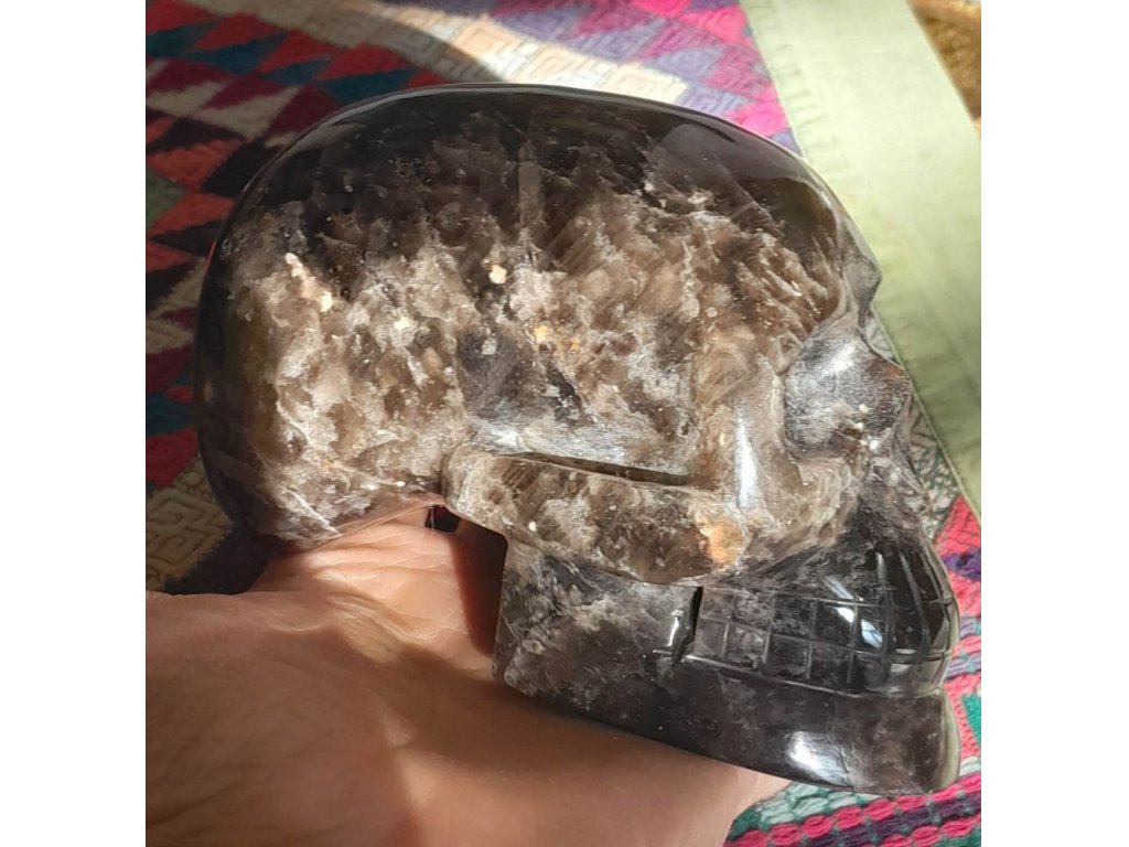 Schädel Rauch quartz Lang Kopf 11cm