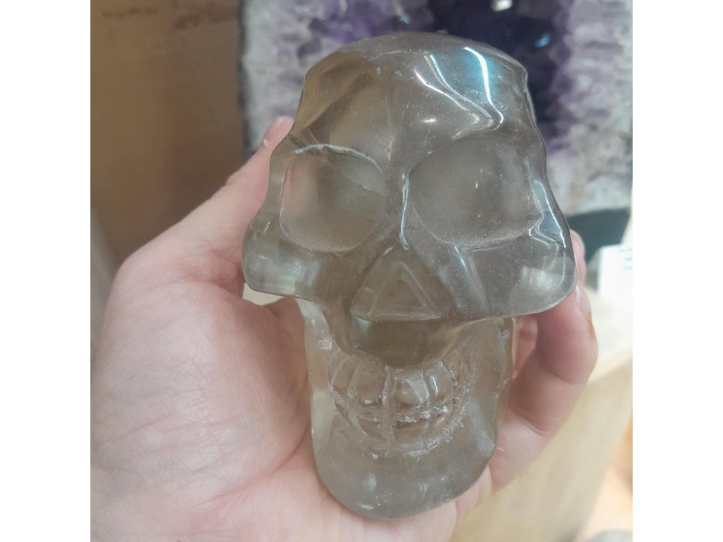 Lebka Zahněda křistál 10cm