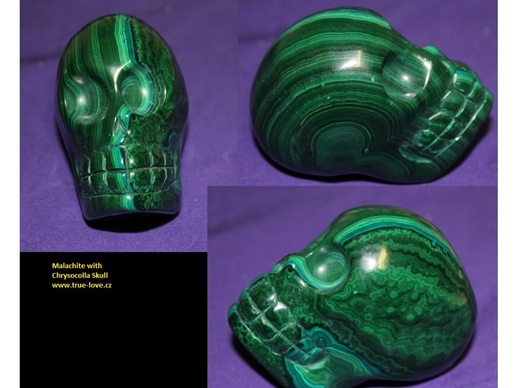 Skull Malachite with Chrysocolla 6,5cm 