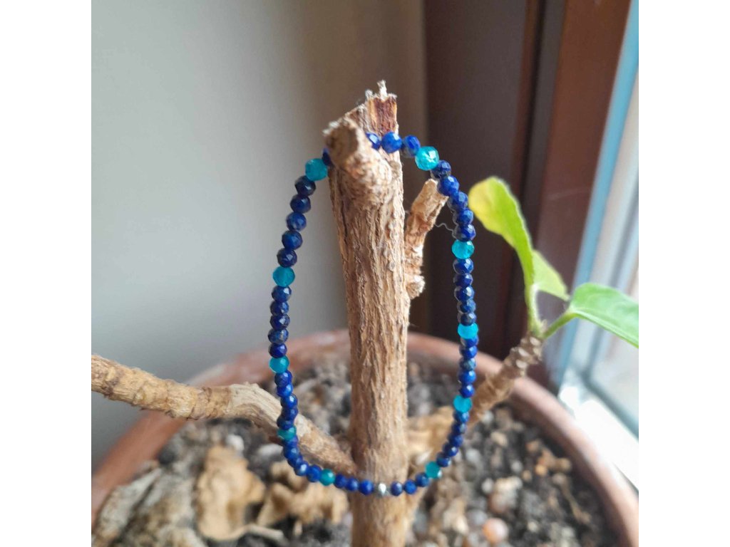 Armband Schütze Lapis und Apatite 4mm facetiert