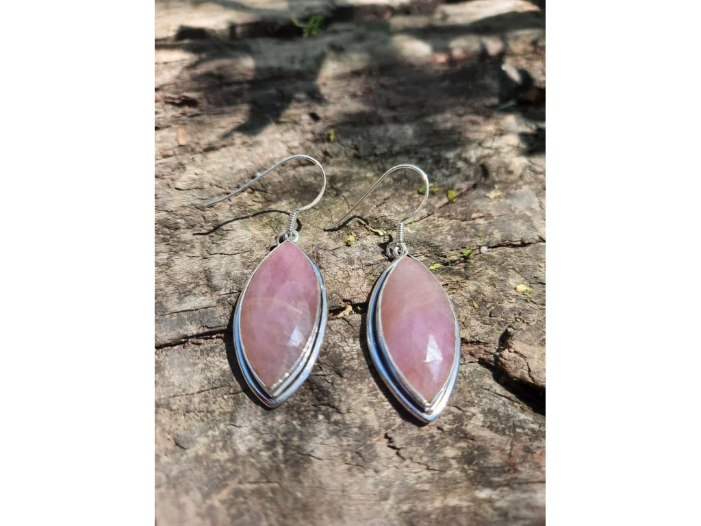 Earrings silver  pink Safir/Ruby 4cm