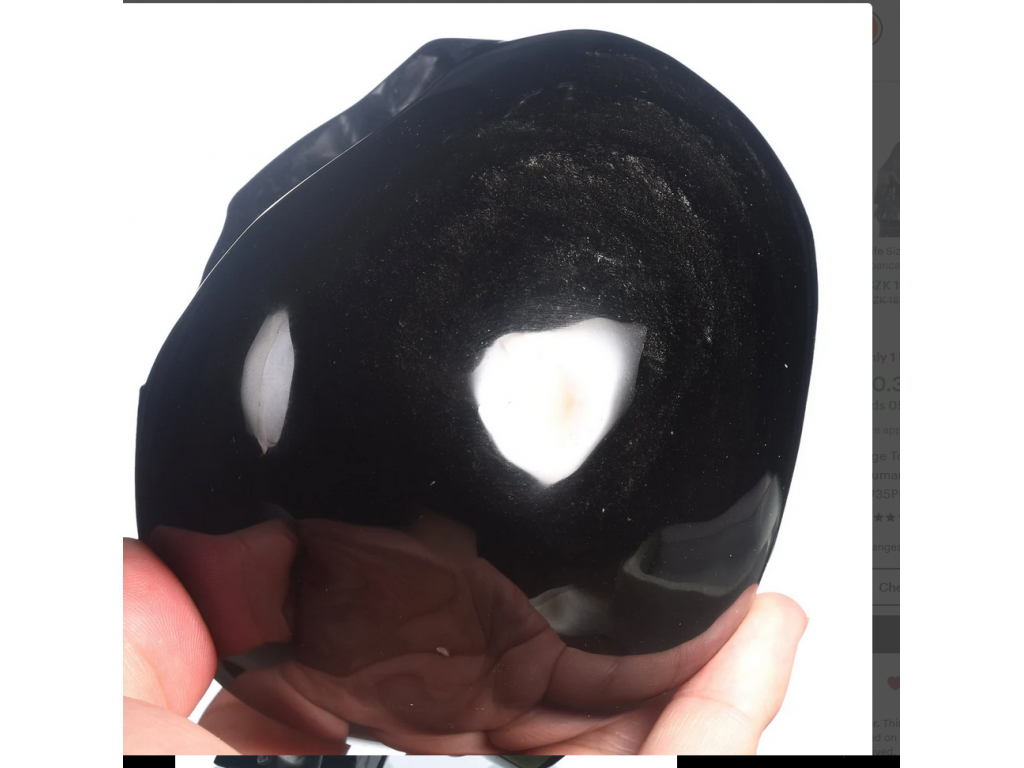 Obsidian Realistik Lebka zlato duha velky 12cm Extra