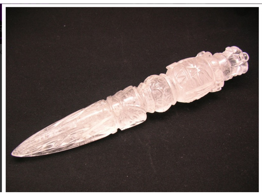 Berg Kristall Phurba Zeremonial Schwert - Extra 29cm