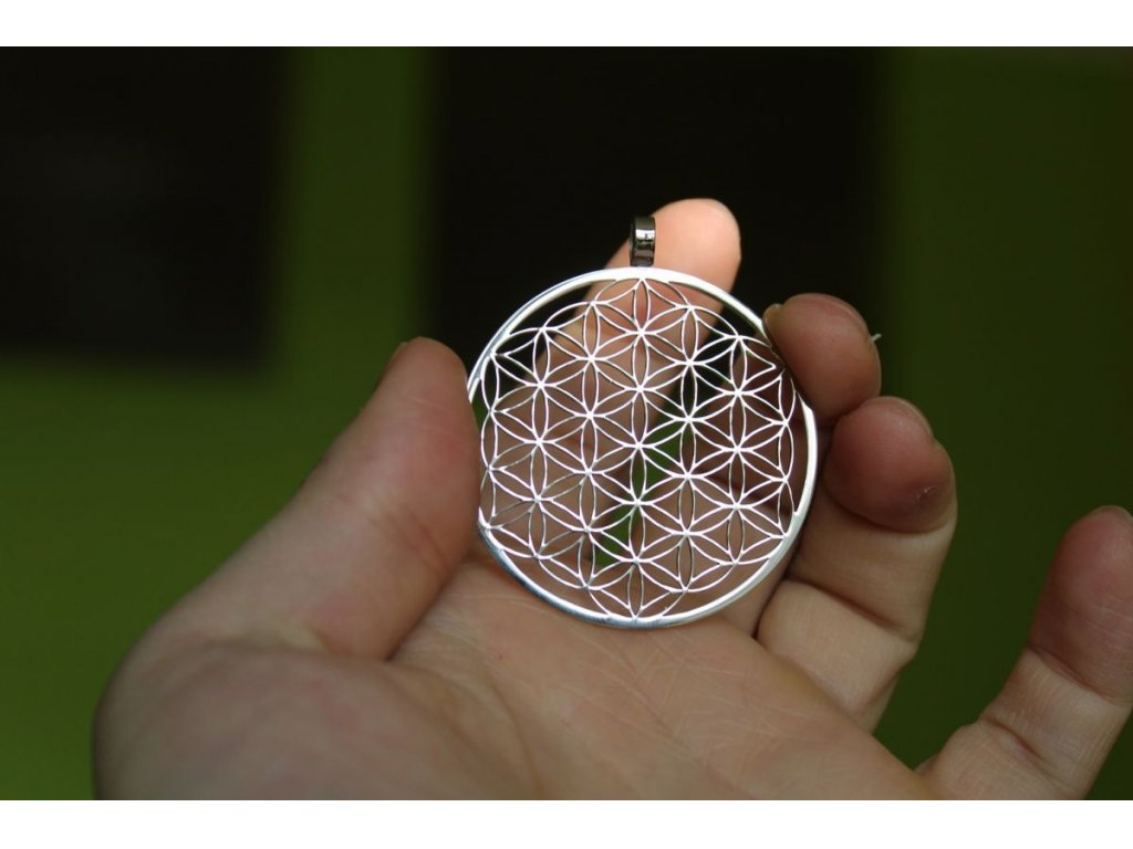 Flower of life pendant silver colour 45 mm