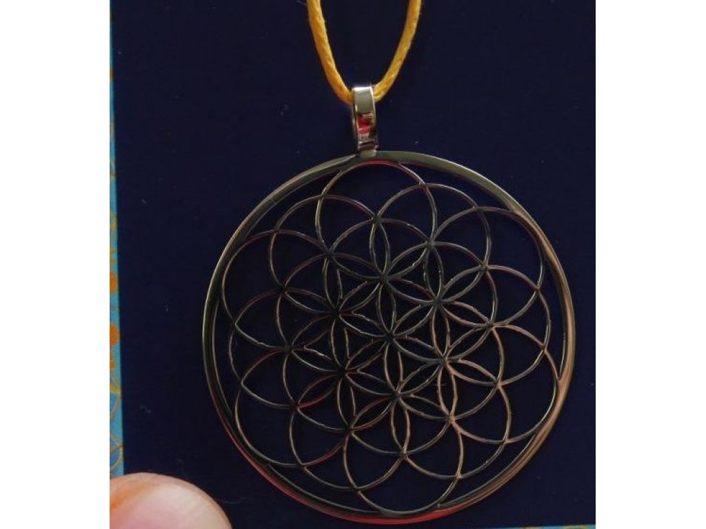 Flower of life pendant silver colour 35mm