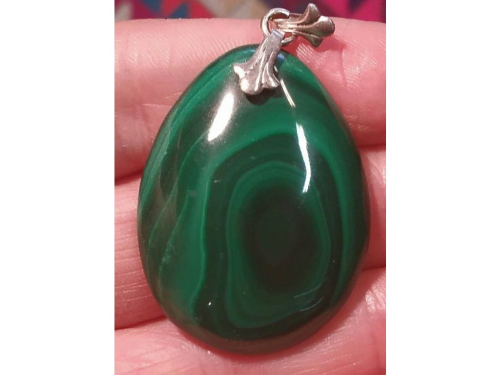 Přivešek/Pendant/Anhänger, Malachite Oval 4cm