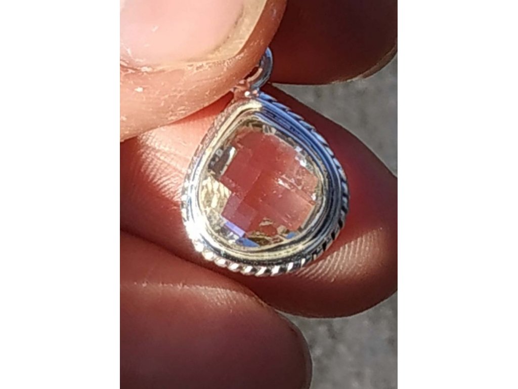 Přivešek ,Pendant,Anhänger Střibro/Silver/Silber křistál facetovany/crystal diamond cut 2cm