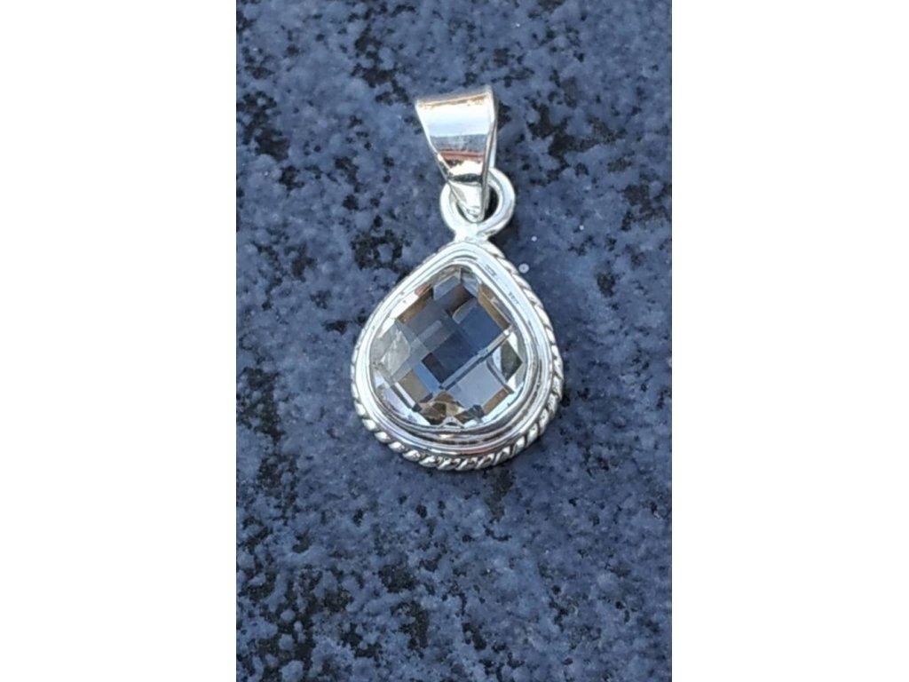 Přivešek ,Pendant,Anhänger Střibro/Silver/Silber křistál facetovany/crystal diamond cut 2cm