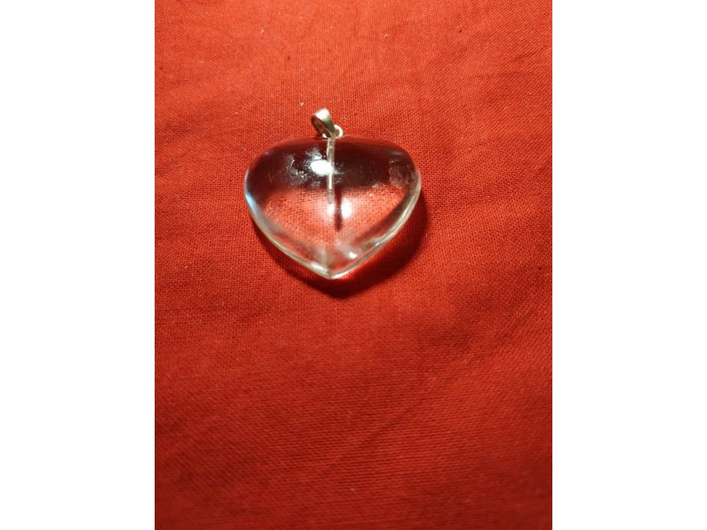 Přivešek Střibro Srdce Křistál/Pendant Silver Heart Crystal 3,5cm