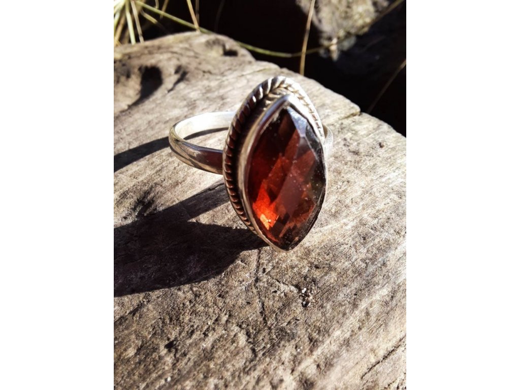 Ring Silber  Gránat/Garnet 2,5cm