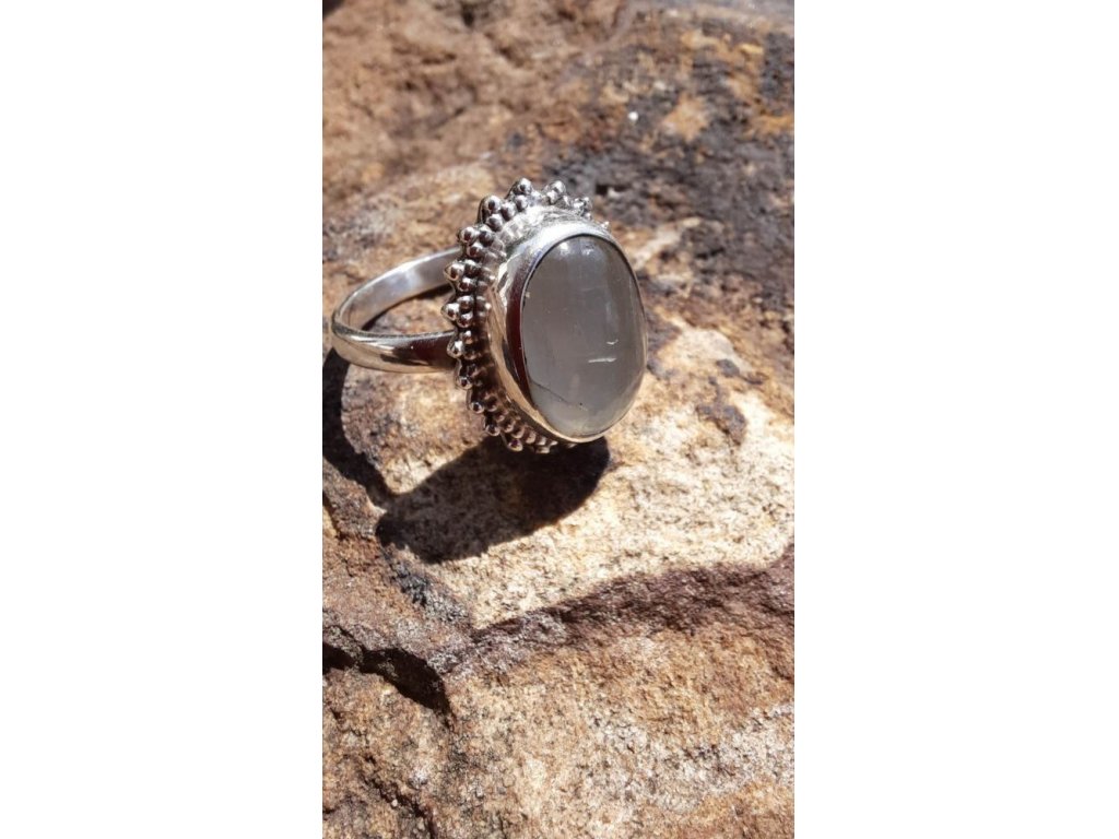 Prsten/Ring střibro/silver Měšicni kámen/-Moon stone-2cm