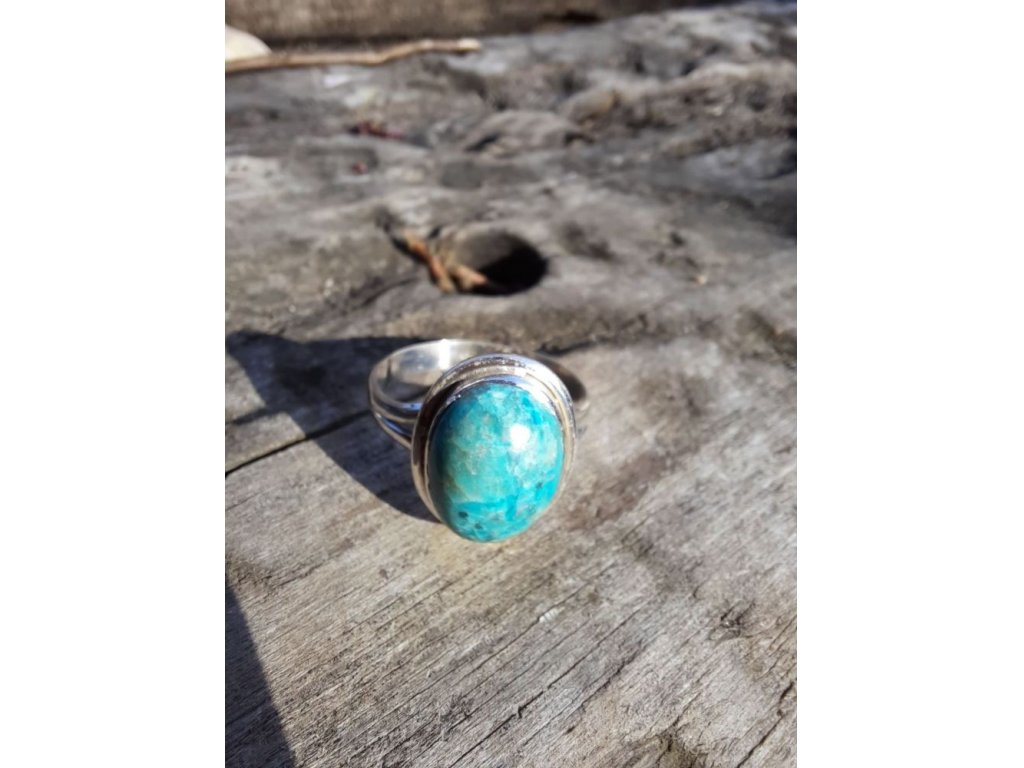 Prsten  střibro/Ring silver/ chrysokol/chrysocolla 2cm