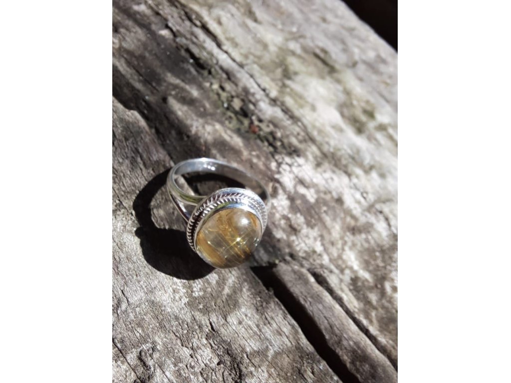 Silber Ring Kristal mit Rutil 2,5cm