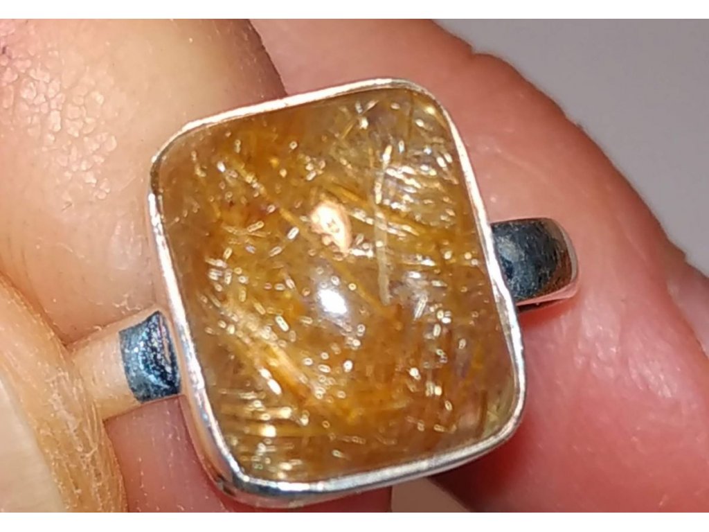 Silber Ring Kristal mit Rutil 2,5cm